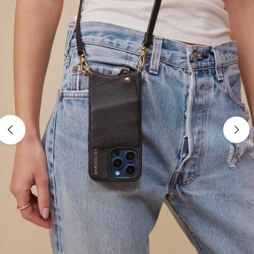 Bandolier Emma Crossbody Phone Case in Black/Gold (iPhone 12 Pro Max)